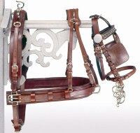 Zweispänner-Brustblatt-Geschirr, schwarz, Shetty